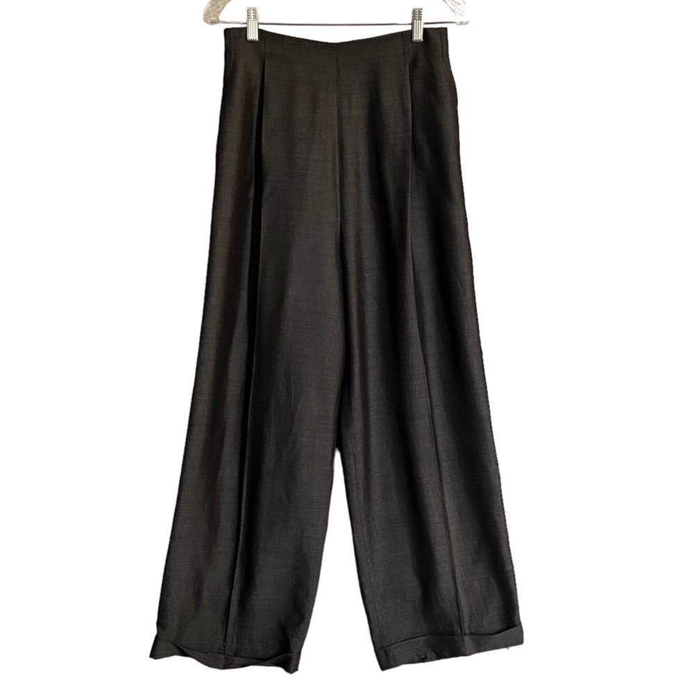 Rena Lange Red Viscose Mohair Wide Cuffed Pants